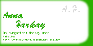 anna harkay business card